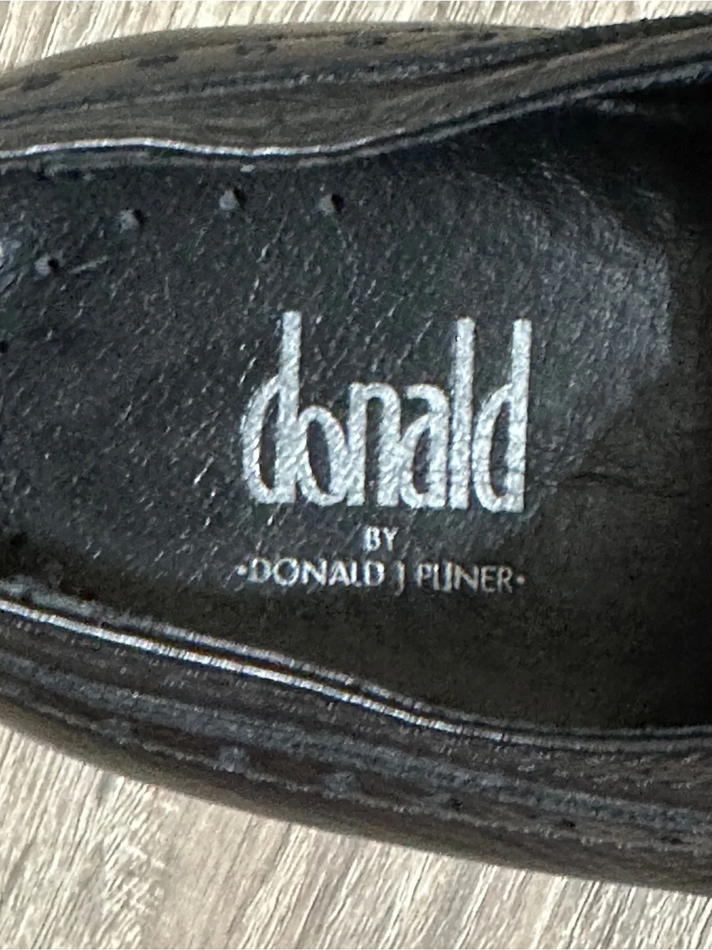 DONALD J PLINER BRAD 80 Black Pebbled Grain Mens Leather Shoes SZ 12 M